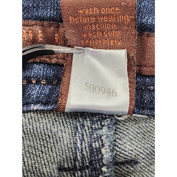 The Limited Mid Rise Flare Leg Denim Jean Size 8S SHORT Blue Stretch Bootcut Y2K - Picture 11 of 16